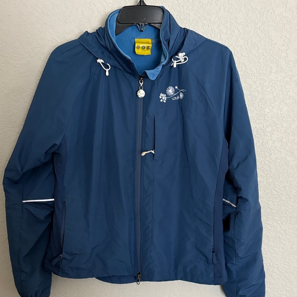Lole Navy Hooded Windbreaker